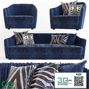 Roberto Cavalli Sharpei Sofa and Armchair
